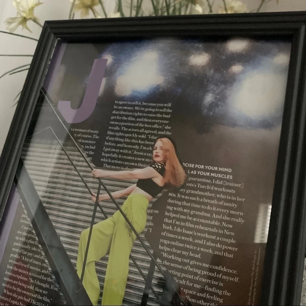 Jessica Chastain Lime Pants Editorial Collage Wall Art Bold Modern Fashion Print